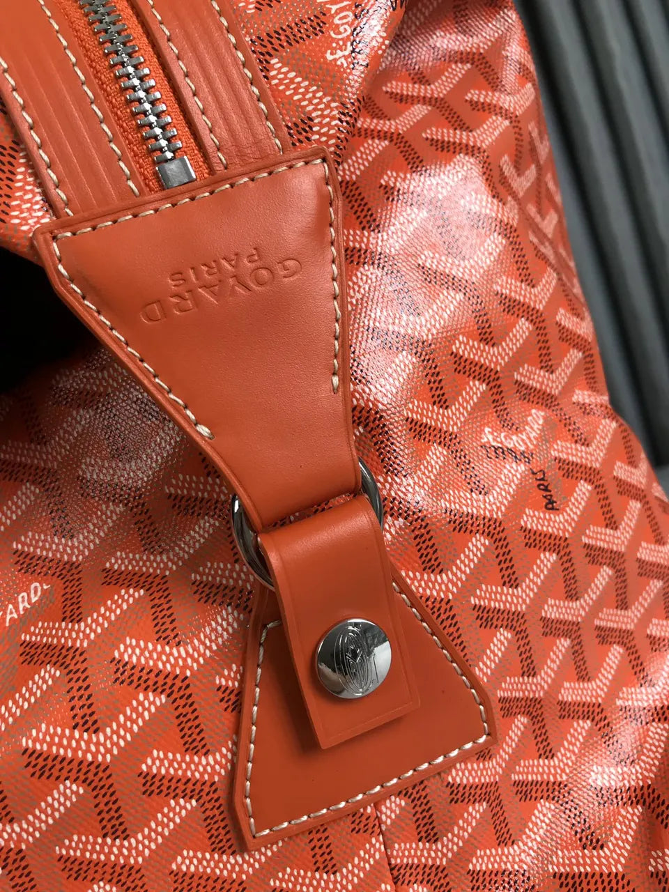 Goyard Orange Goyardine Duffle - Hình 6