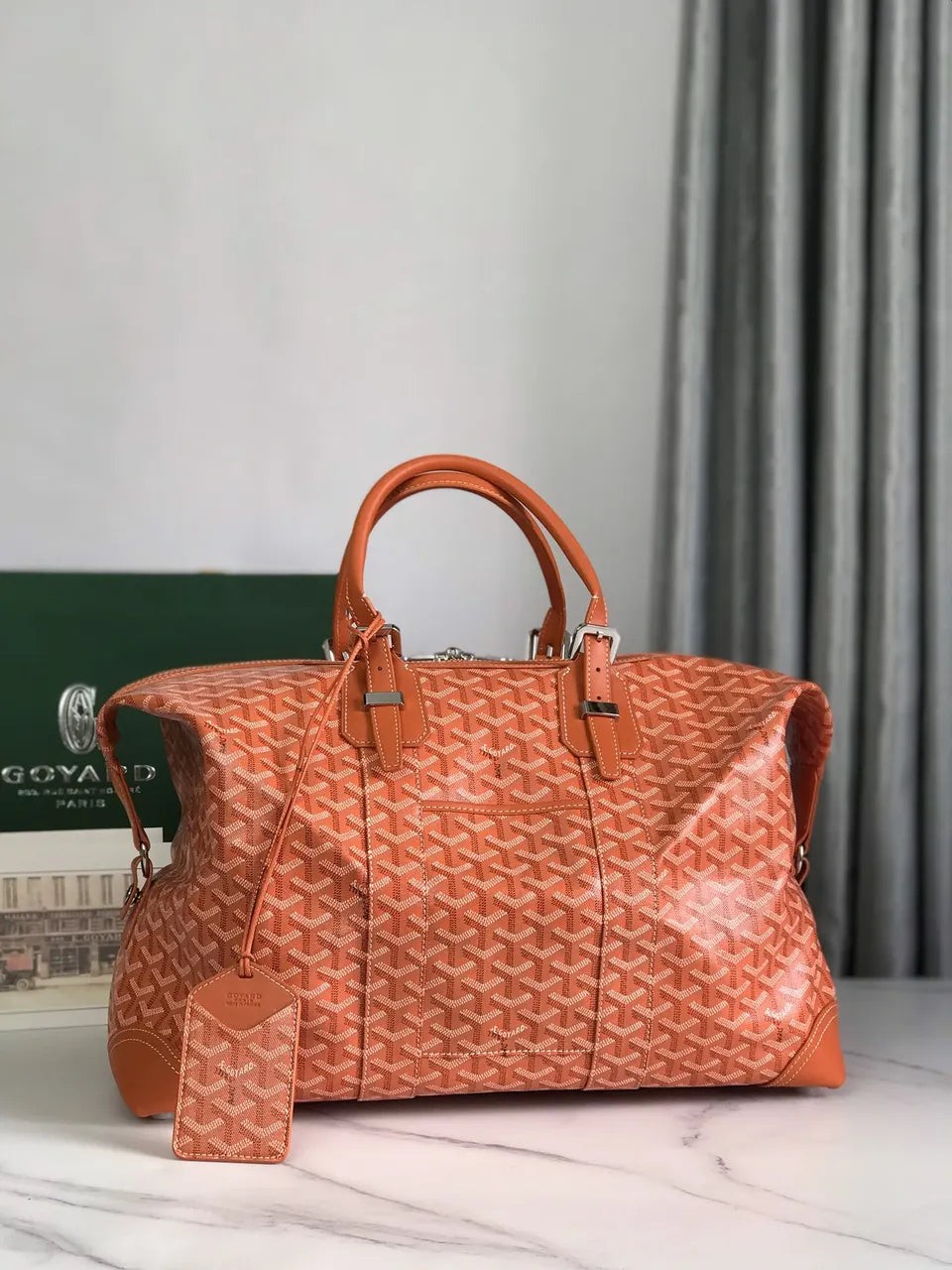 Goyard Orange Goyardine Duffle