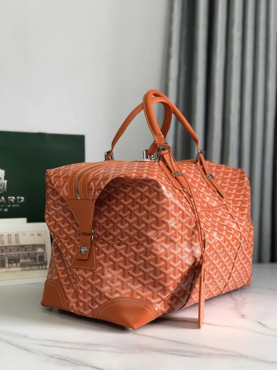 Goyard Orange Goyardine Duffle - Hình 2