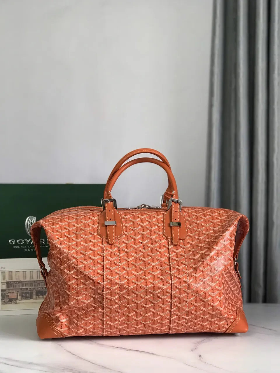 Goyard Orange Goyardine Duffle - Hình 3
