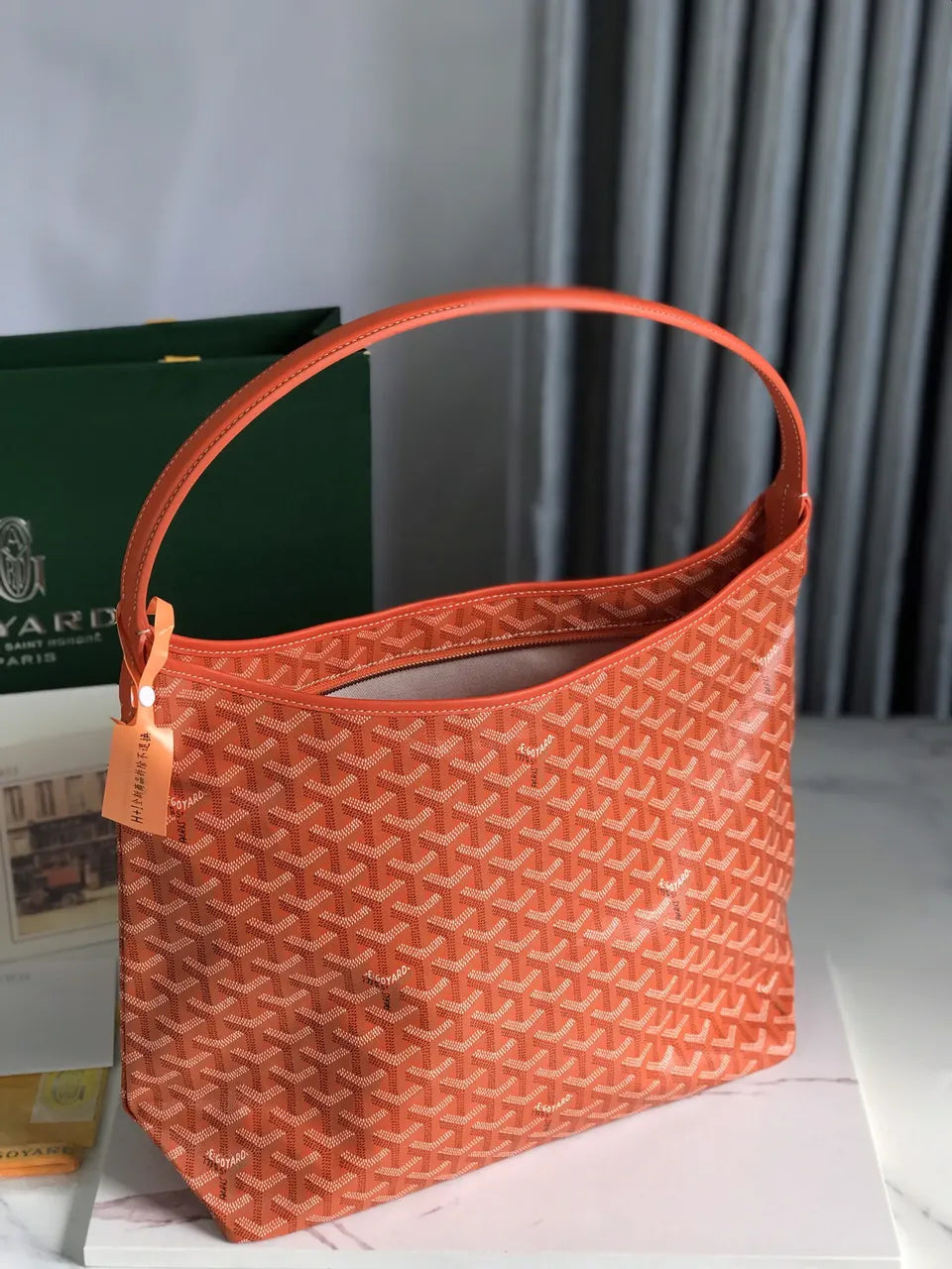 Goyard Orange Vendome Bag - Hình 6