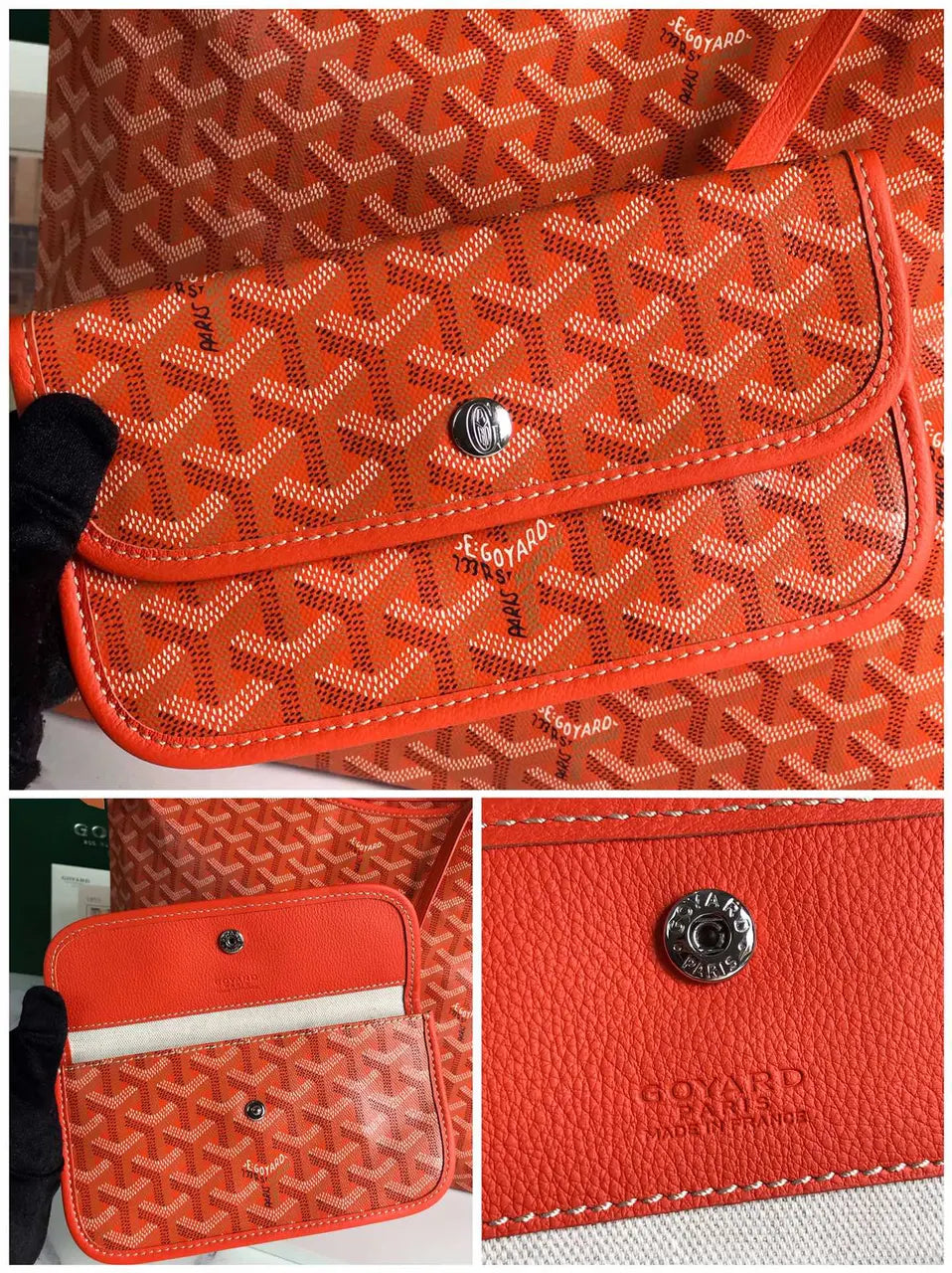 Goyard Orange Vendome Bag - Hình 7