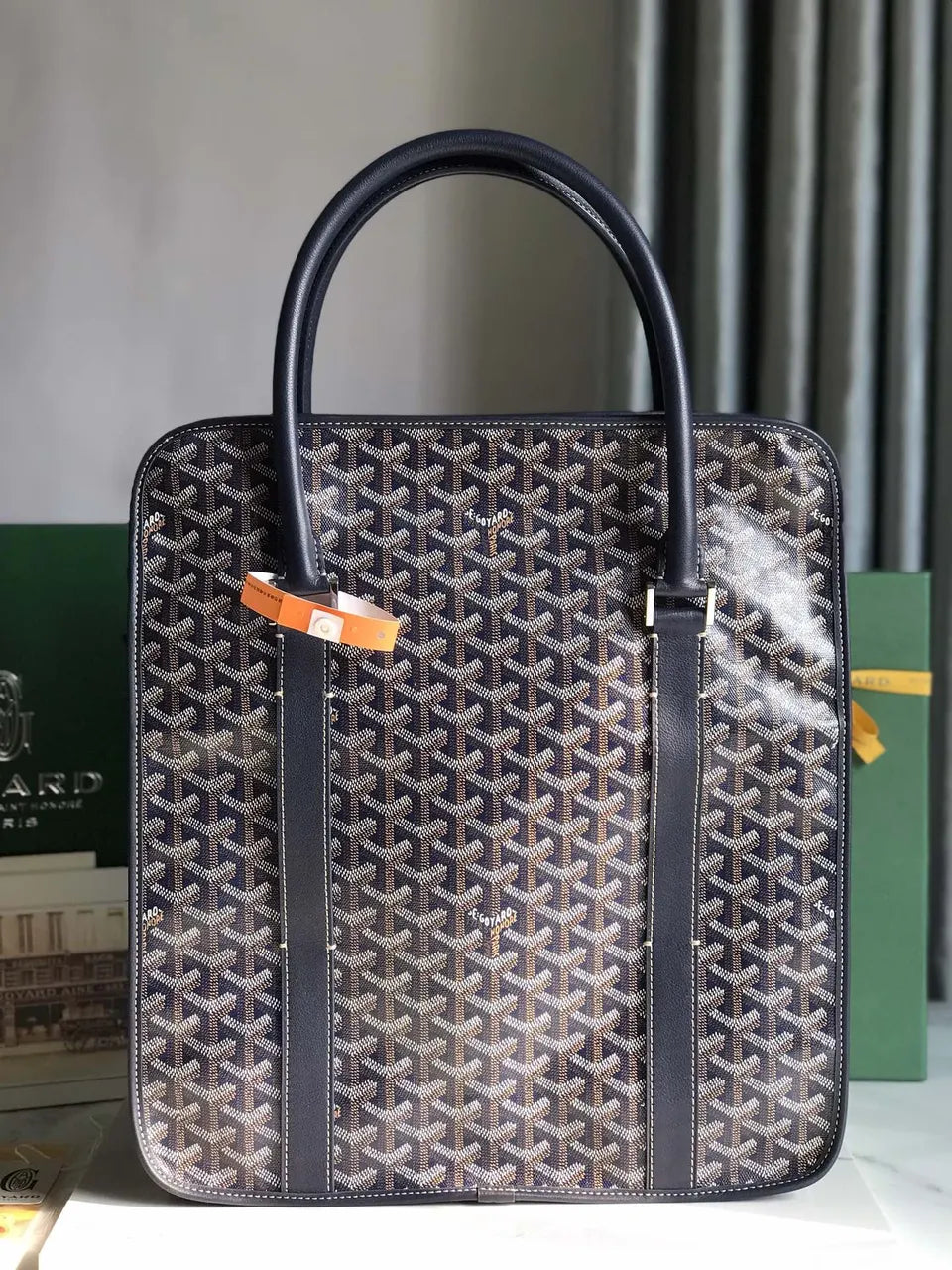 Goyard Blue Navy Cabas Tote - Hình 3
