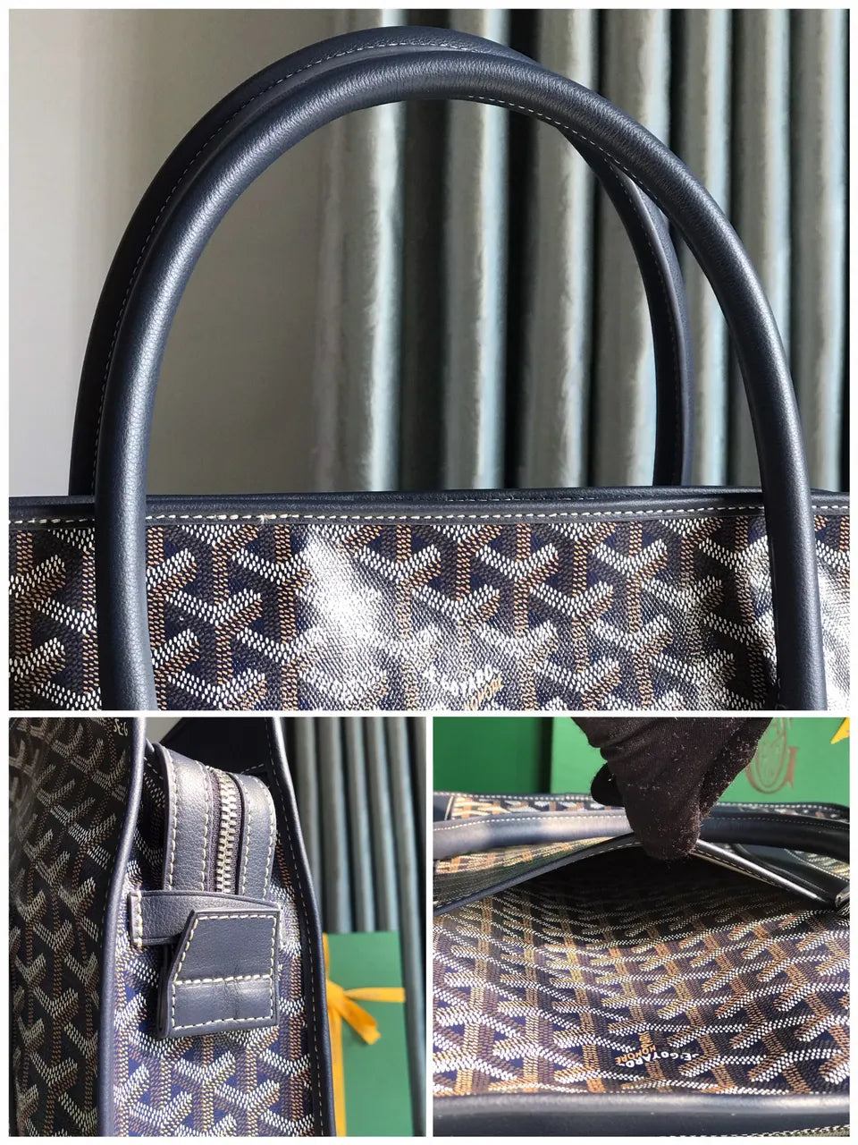 Goyard Blue Navy Cabas Tote - Hình 9