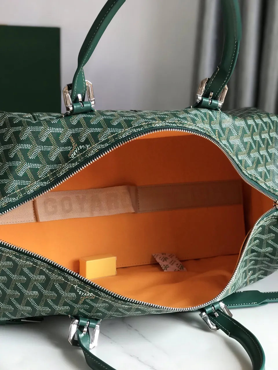Goyard Green Canvas Duffle Bag - Hình 8
