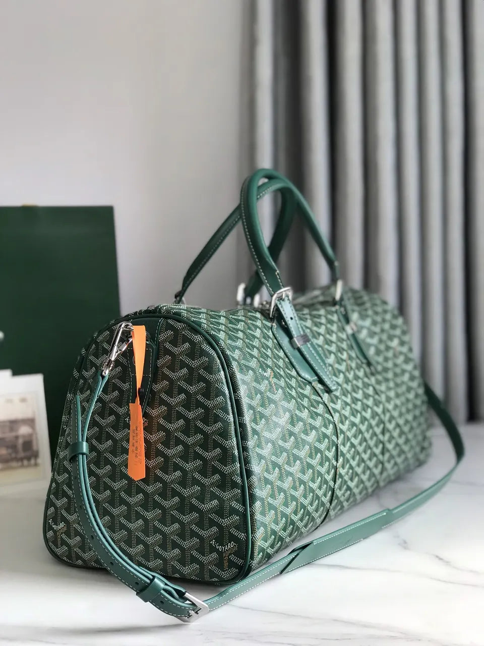 Goyard Green Canvas Duffle Bag - Hình 2
