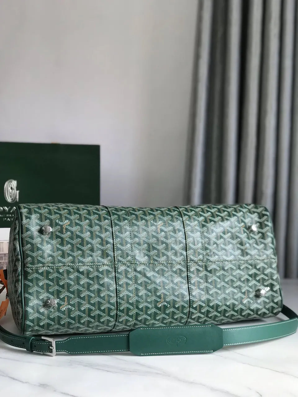 Goyard Green Canvas Duffle Bag - Hình 4