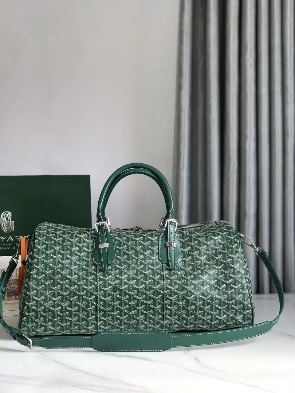 Goyard Green Canvas Duffle Bag