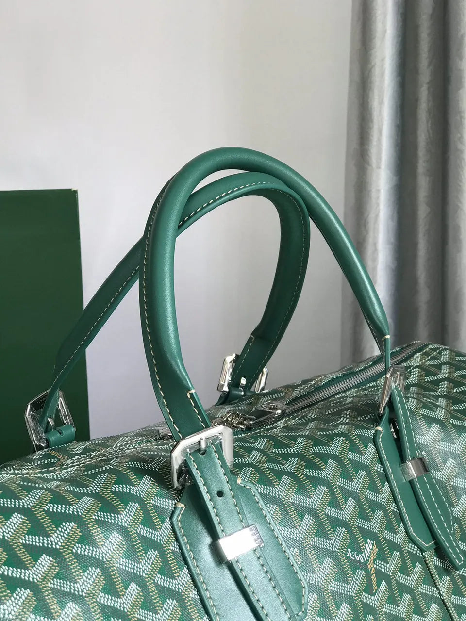 Goyard Green Canvas Duffle Bag - Hình 5