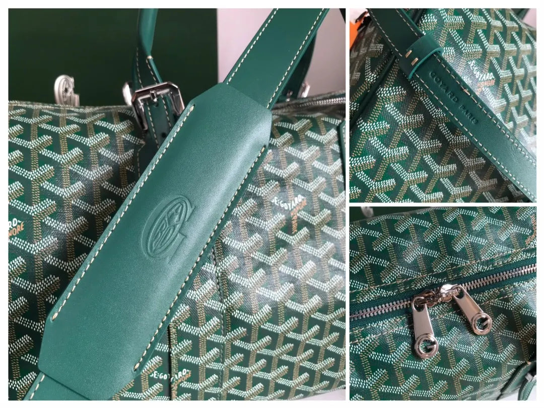 Goyard Green Canvas Duffle Bag - Hình 7