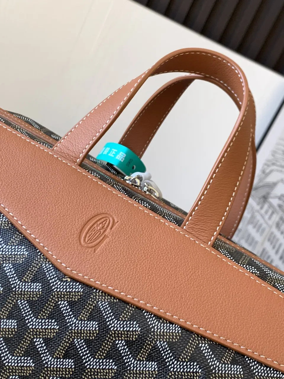 tan Goyard Brown Goyardine Backpack - Hình 4