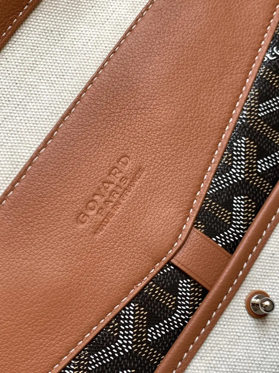 tan Goyard Brown Goyardine Backpack - Hình 7