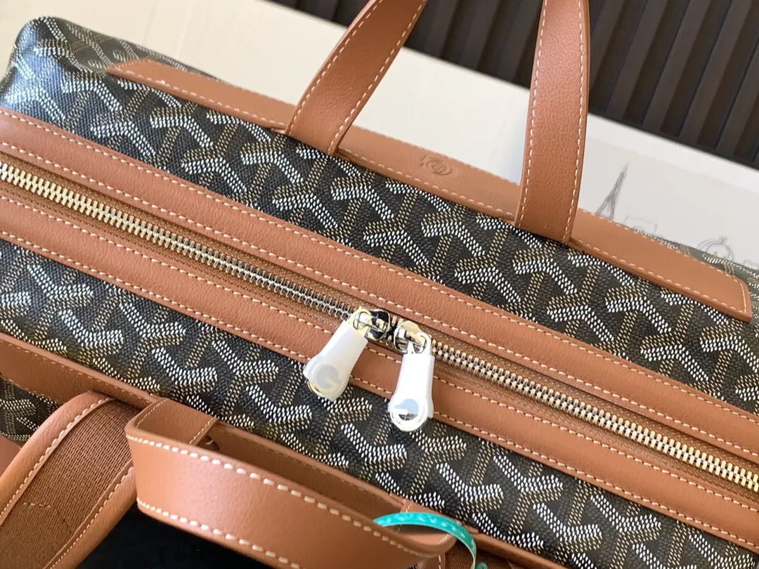 tan Goyard Brown Goyardine Backpack - Hình 5