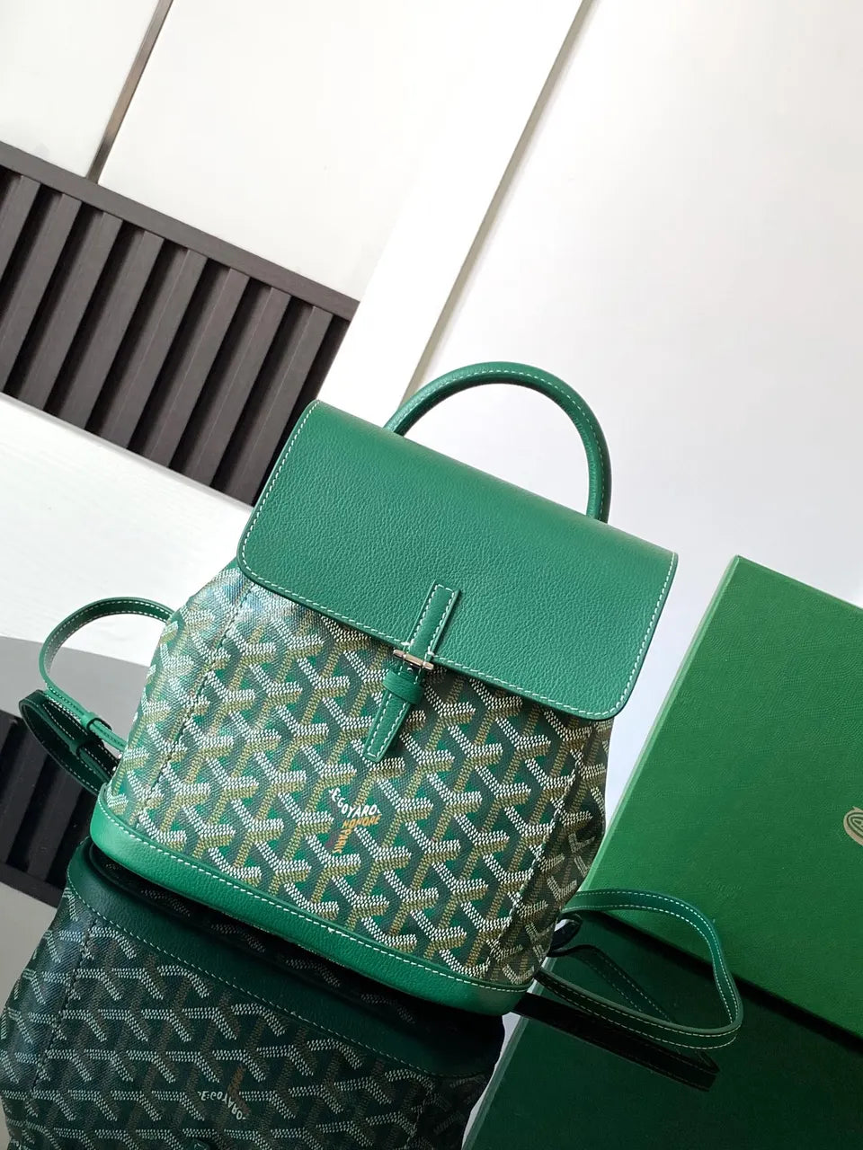 Goyard Green Anjou Backpack