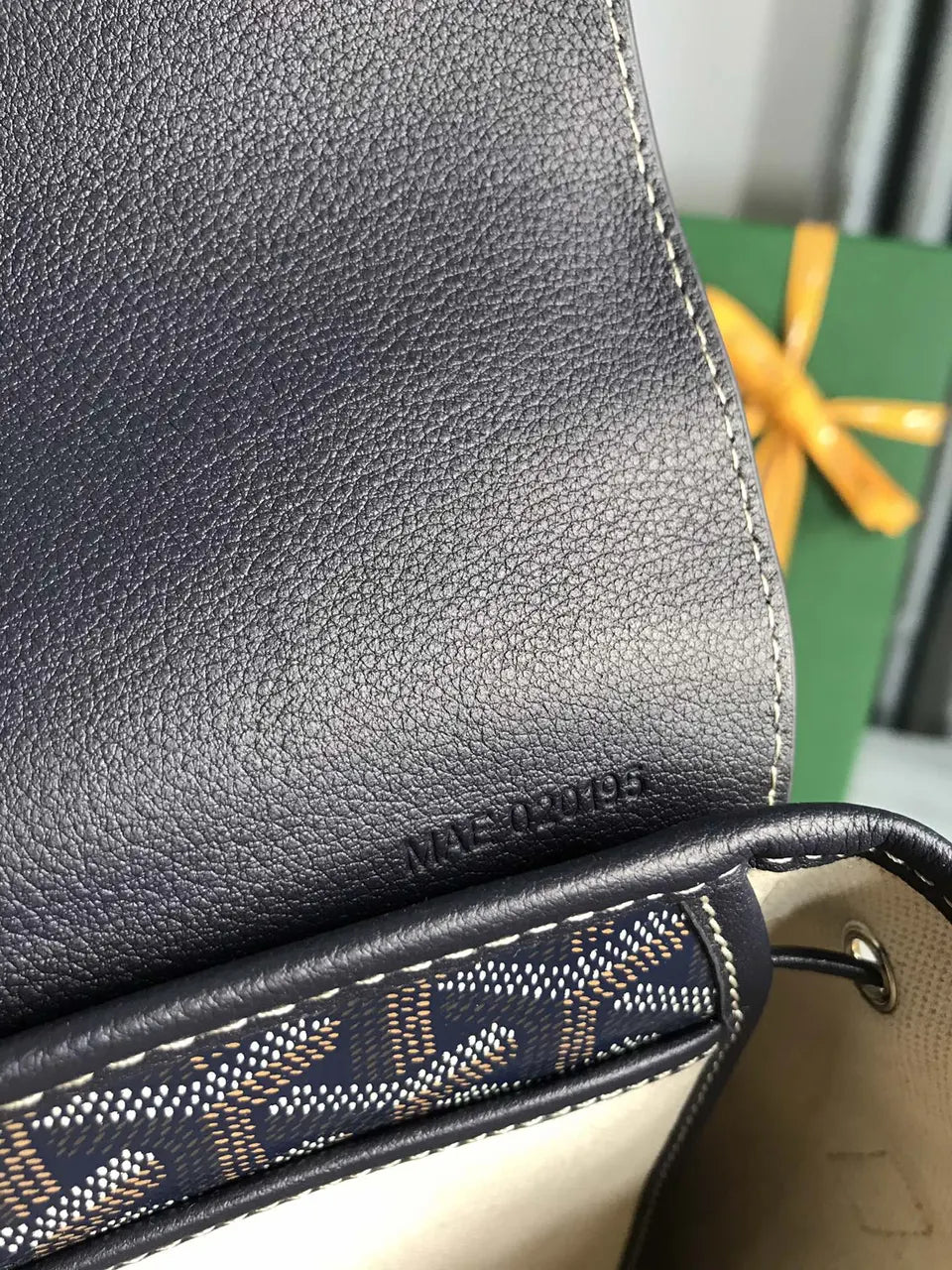 structured Goyard Navy Alpin Backpack - Hình 6