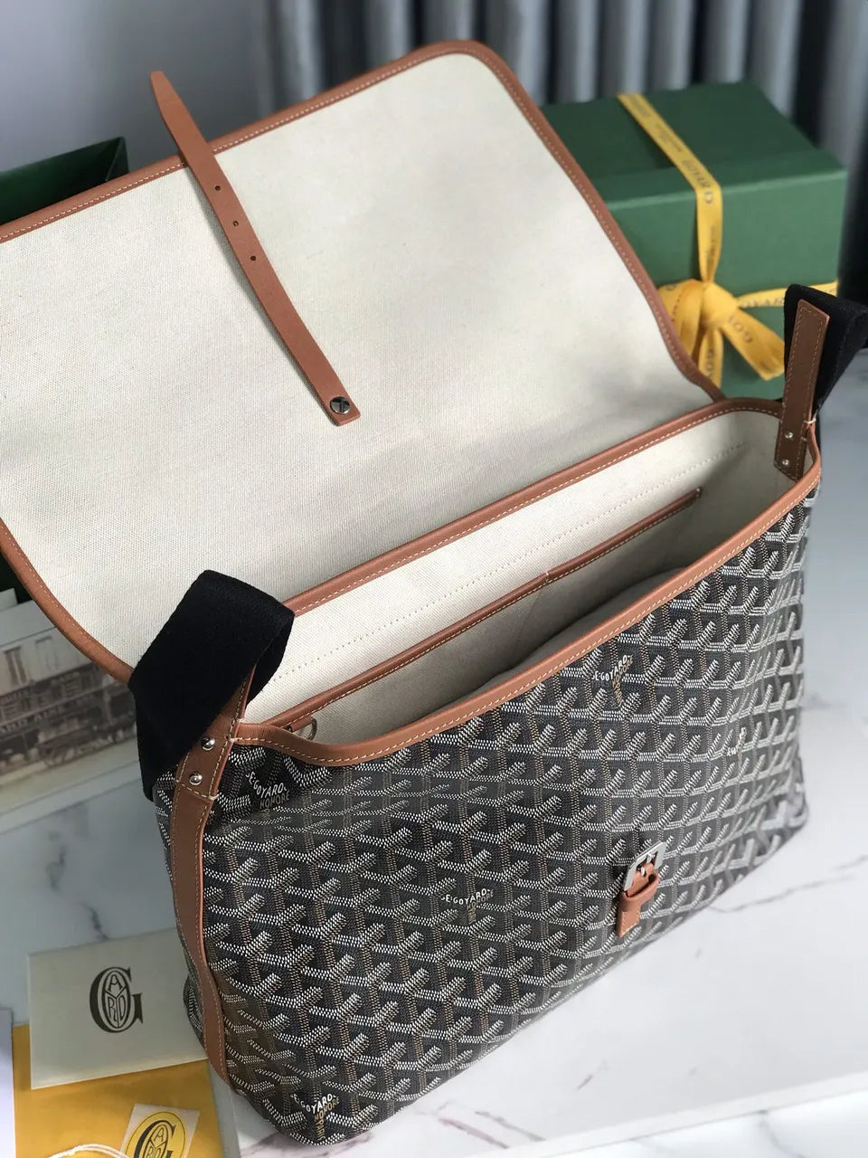 Goyard Brown Messenger Bag - Hình 7