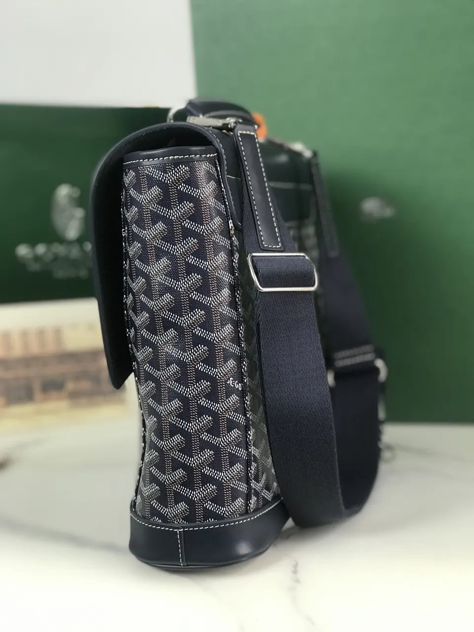 Goyard Navy Blue Cartable - Hình 4