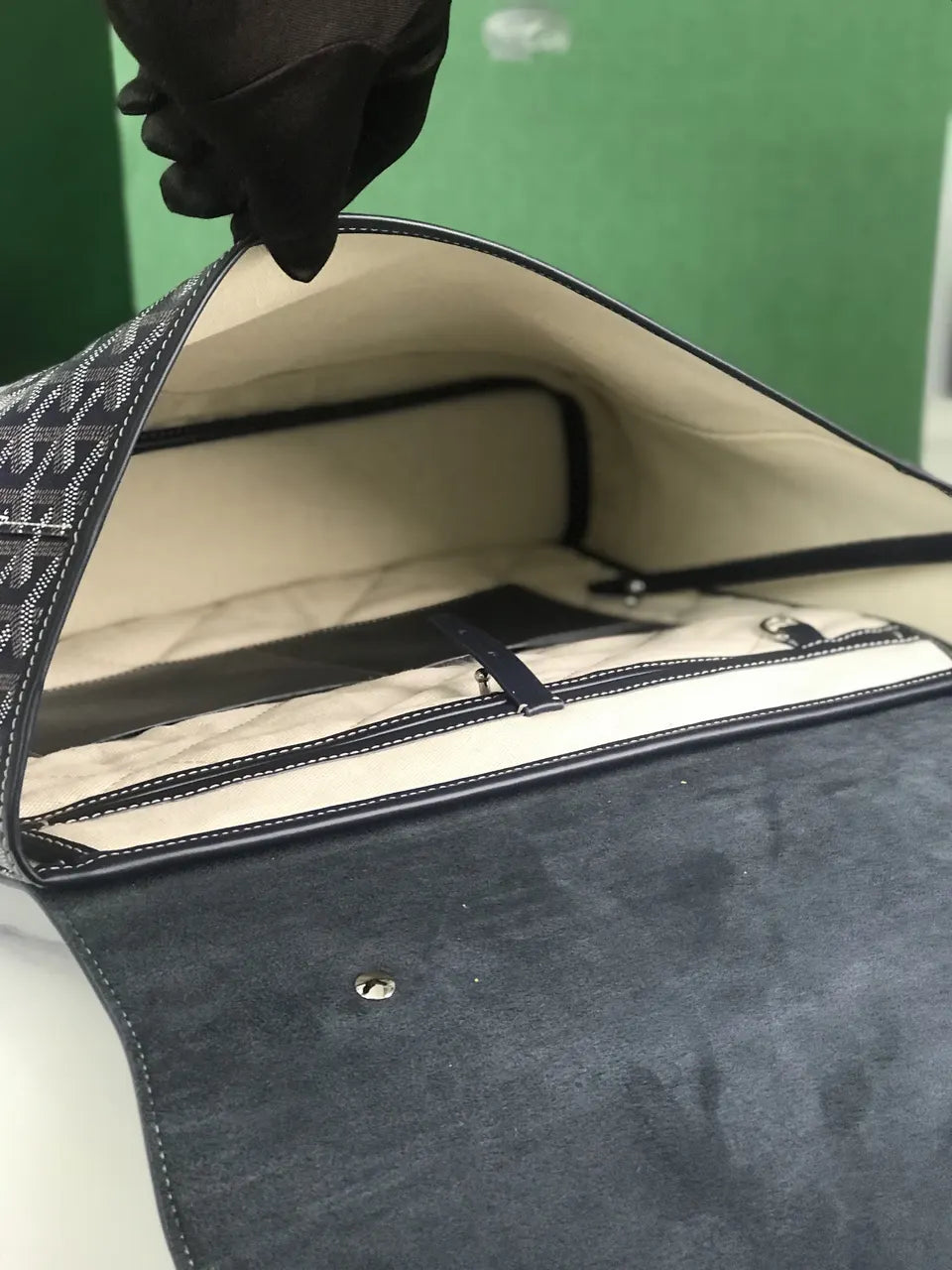 Goyard Navy Blue Cartable - Hình 7