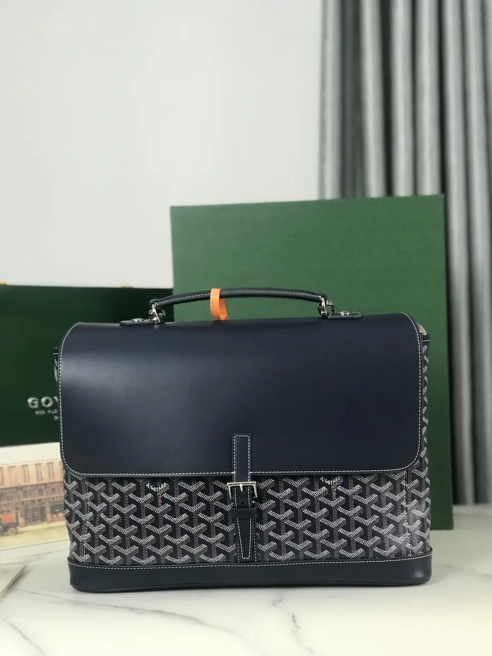 Goyard Navy Blue Cartable