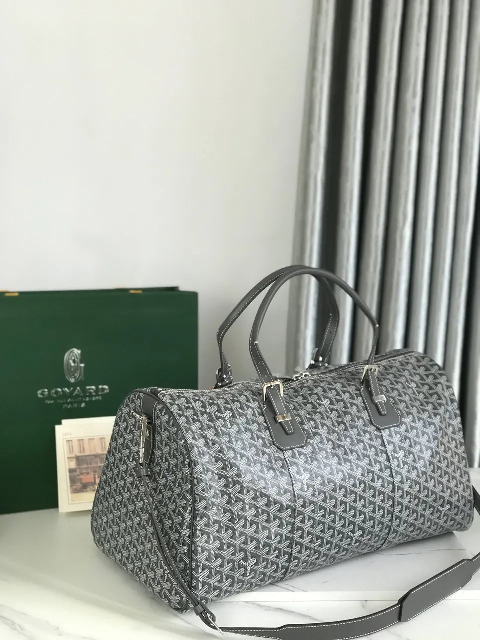 Goyard Black Monogram Travel Bag - Hình 6