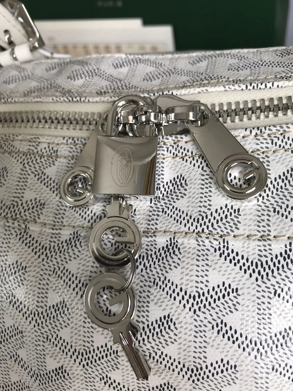 Goyard White Leather Duffel - Hình 5
