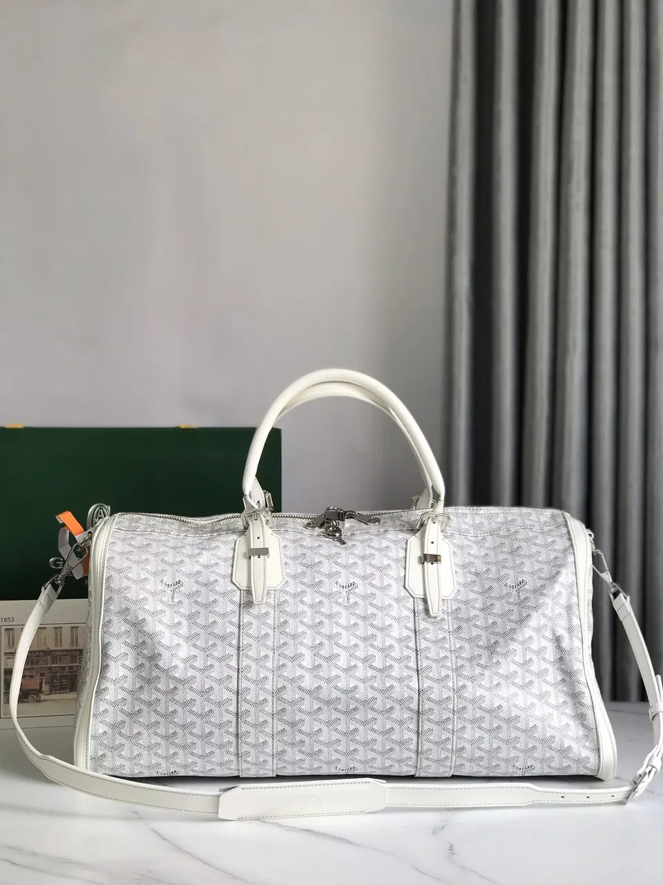 Goyard White Leather Duffel