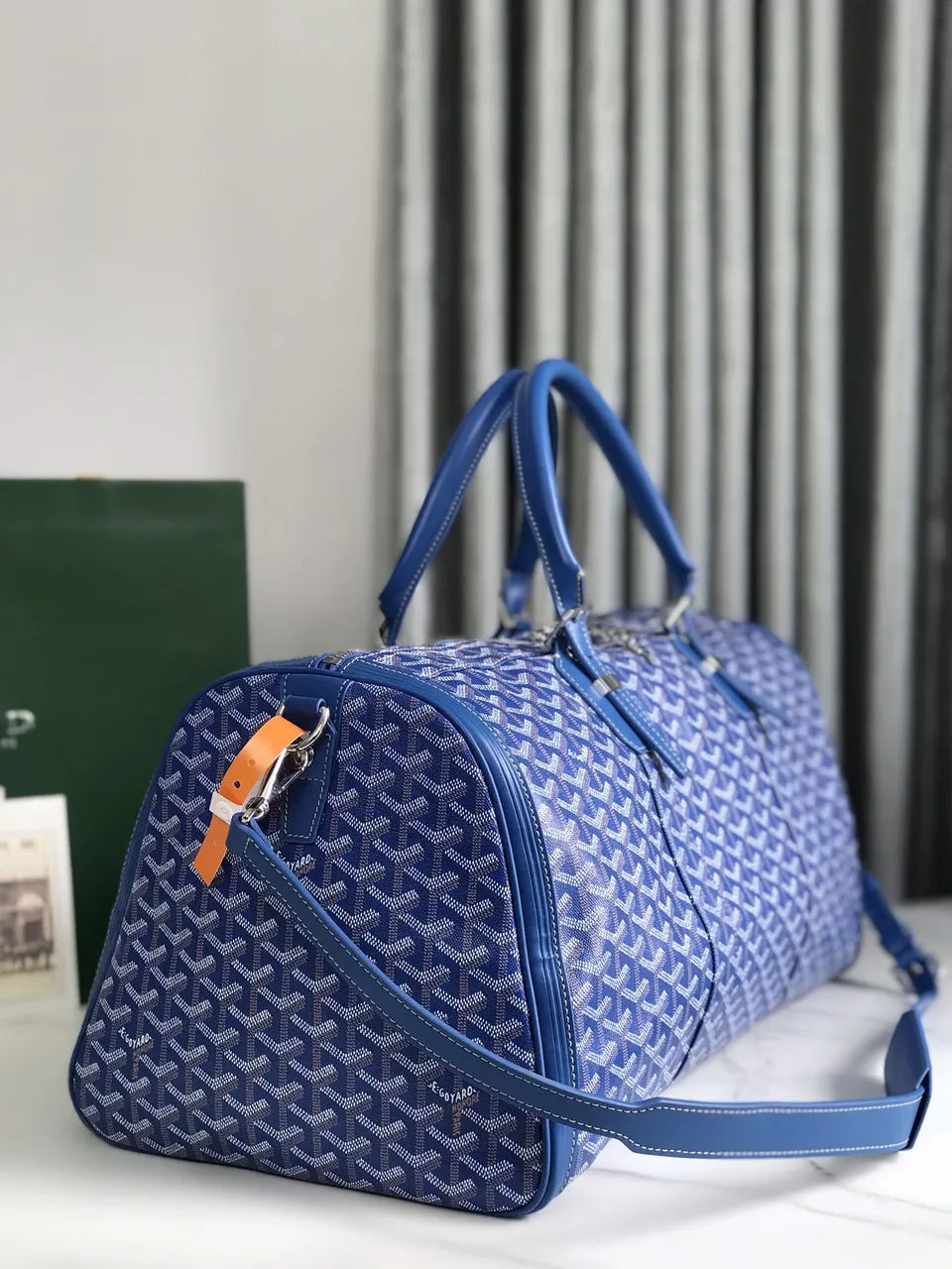 Goyard Blue Travel Bag - Hình 2