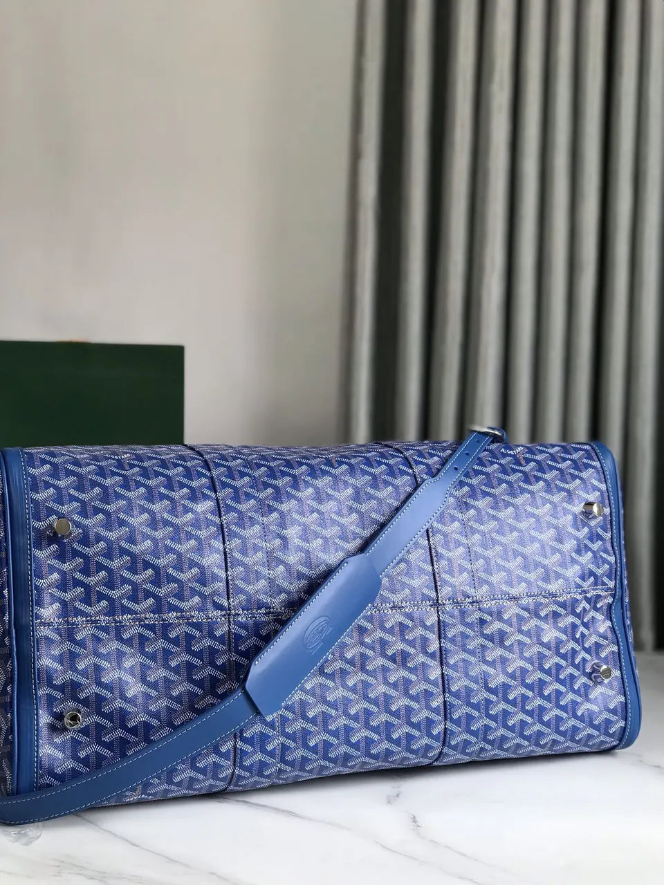 Goyard Blue Travel Bag - Hình 5