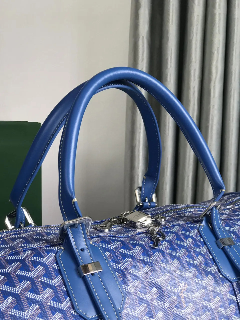 Goyard Blue Travel Bag - Hình 3