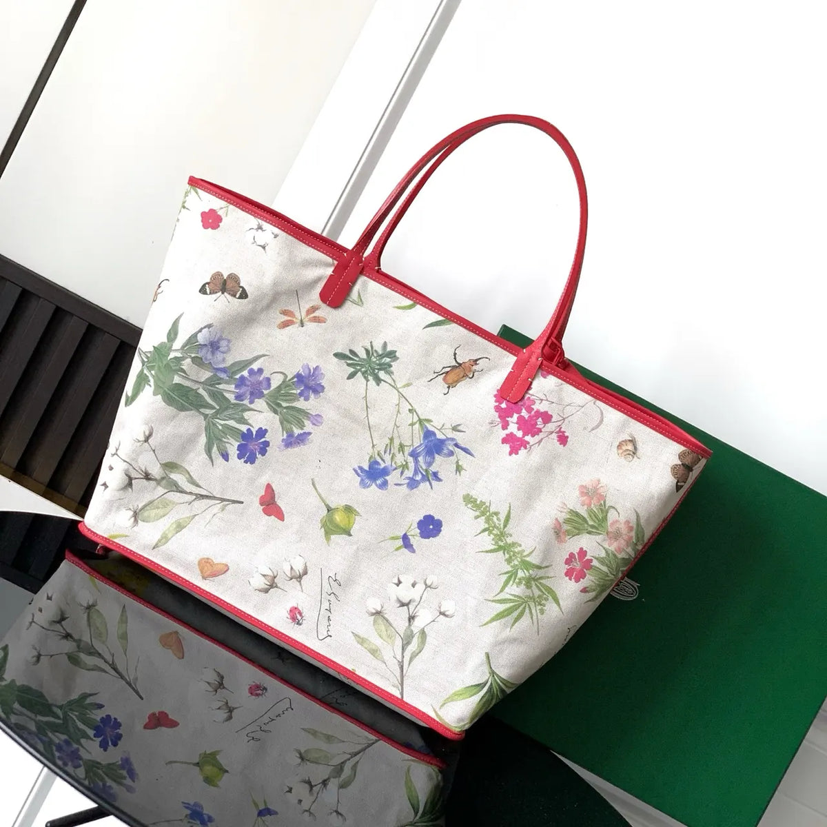 Goyard Coral Red Tote - Hình 5