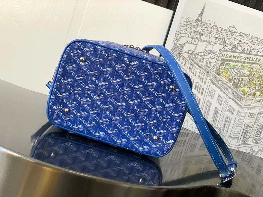 Goyard Royal Blue Vanity Case - Hình 4