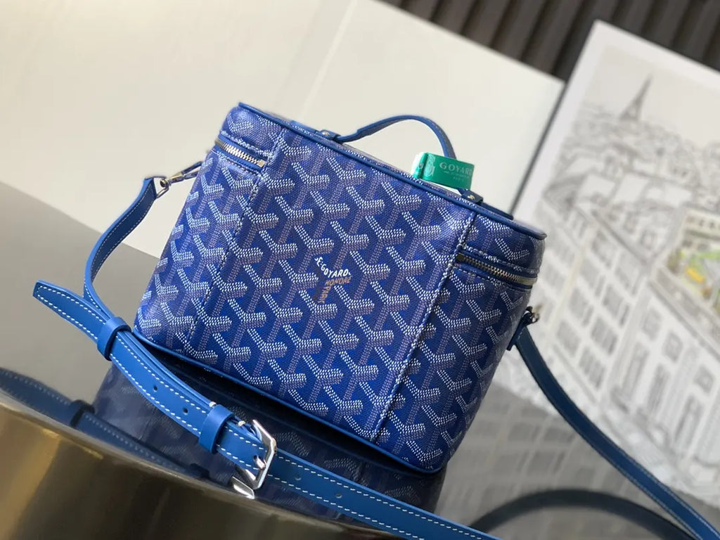 Goyard Royal Blue Vanity Case - Hình 3
