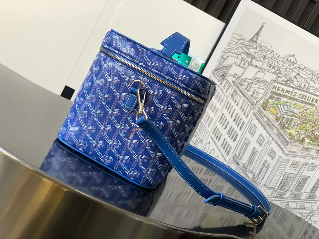 Goyard Royal Blue Vanity Case - Hình 2
