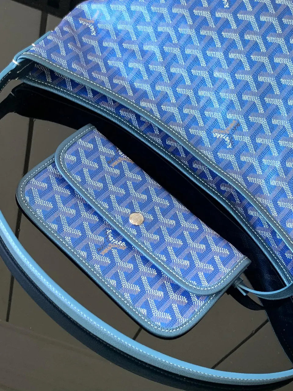 Goyard Blue Vendôme Hobo Bag - Hình 5