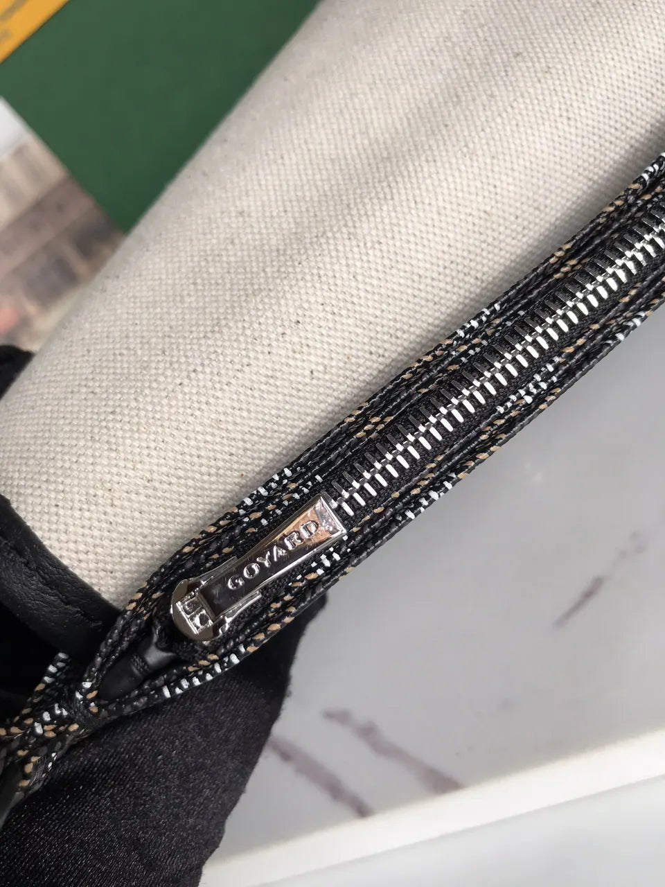 structured Goyard Black Marquises Bag - Hình 5