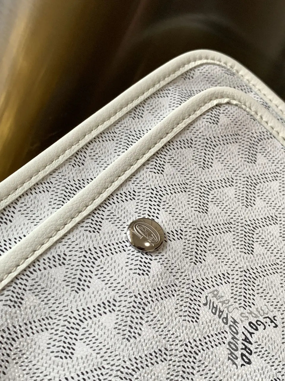 chic Goyard White Goyardine Minaudiere - Hình 4