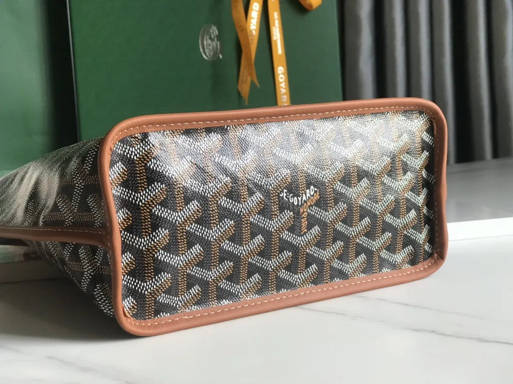Goyard Black Chevron Mini Tote - Hình 4