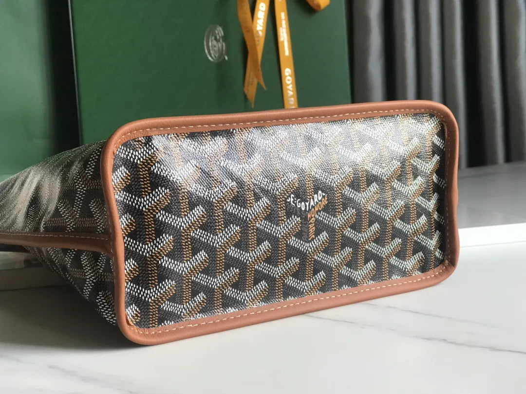 Goyard Black Chevron Mini Tote - Hình 4