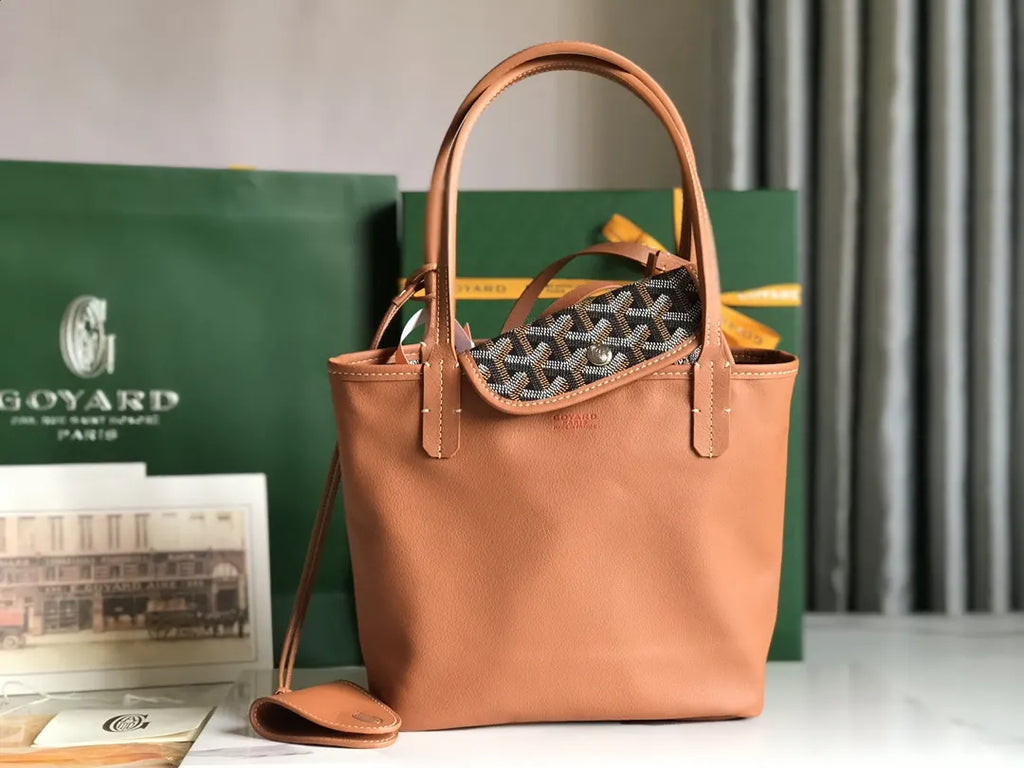 Goyard Black Chevron Mini Tote - Hình 8