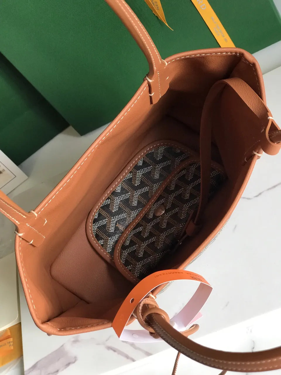 Goyard Black Chevron Mini Tote - Hình 7