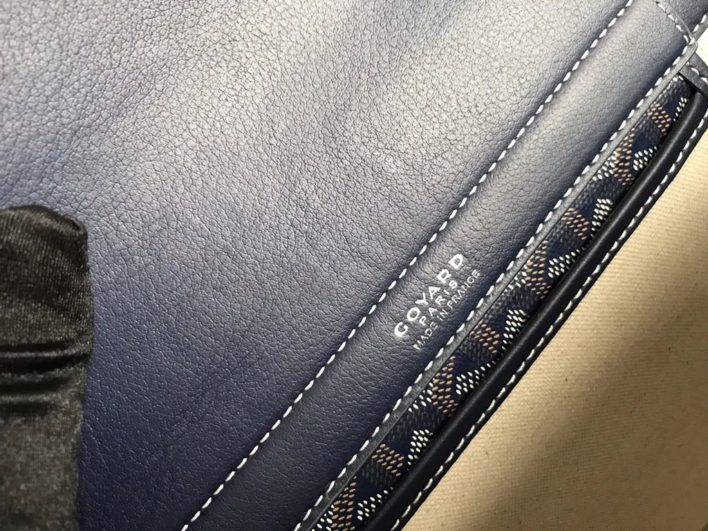 signature Goyard Navy Blue Saigon Soft Bag - Hình 7