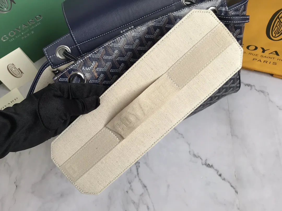 signature Goyard Navy Blue Saigon Soft Bag - Hình 8