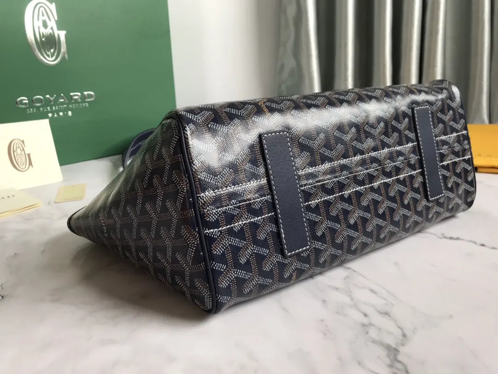 signature Goyard Navy Blue Saigon Soft Bag - Hình 4