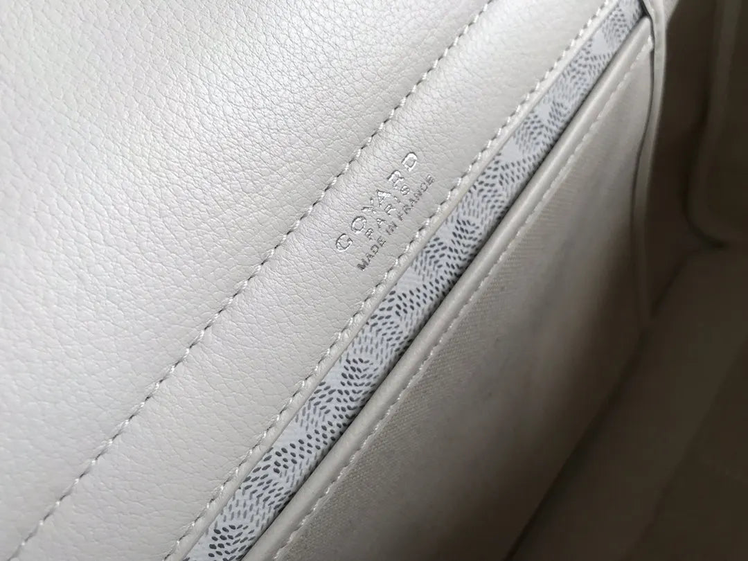 Goyard White Canvas Cabas Bag - Hình 8