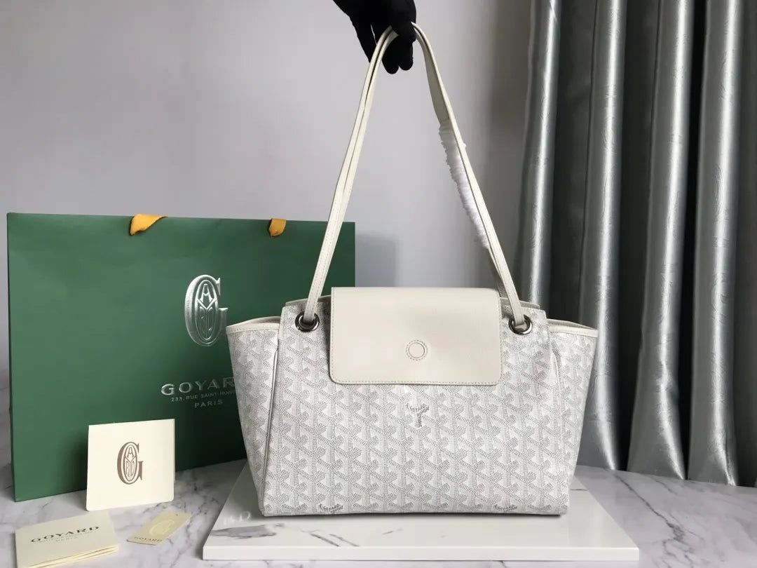 Goyard White Canvas Cabas Bag
