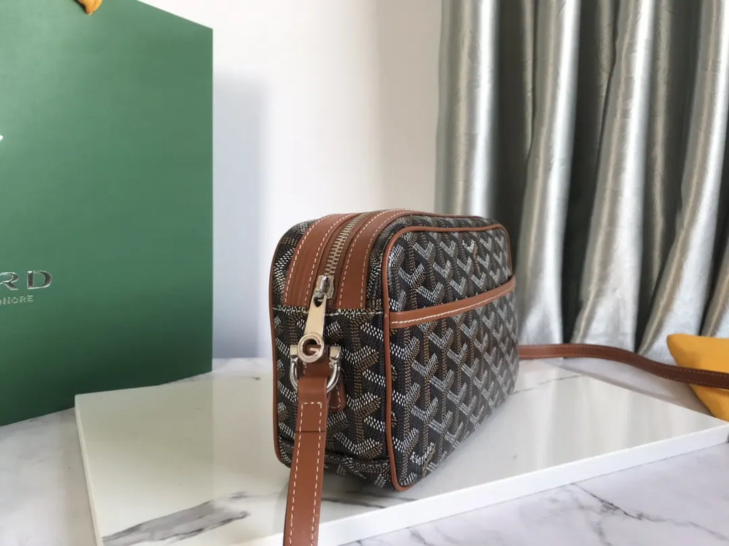 chevron Goyard Brown Camera Bag - Hình 2