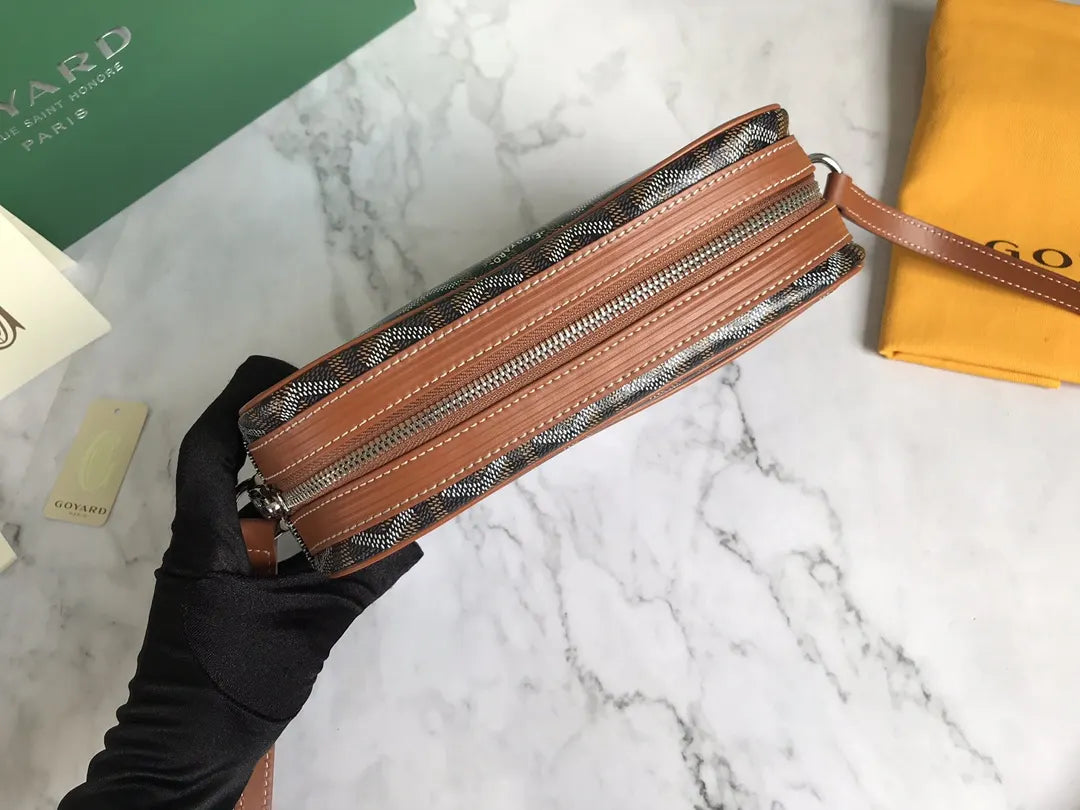 chevron Goyard Brown Camera Bag - Hình 4