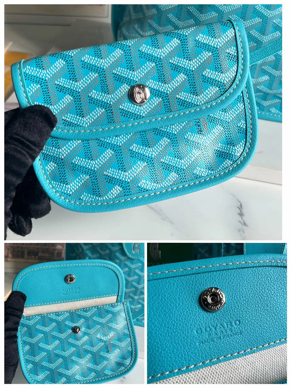 Goyard Turquoise Anjou Mini - Hình 8