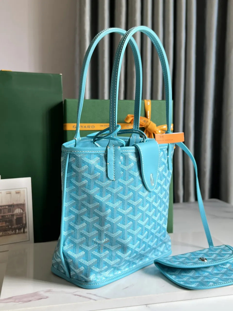 Goyard Turquoise Anjou Mini - Hình 2