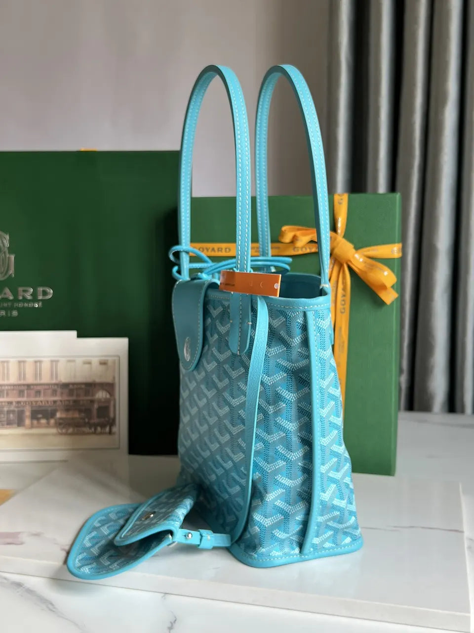 Goyard Turquoise Anjou Mini - Hình 4